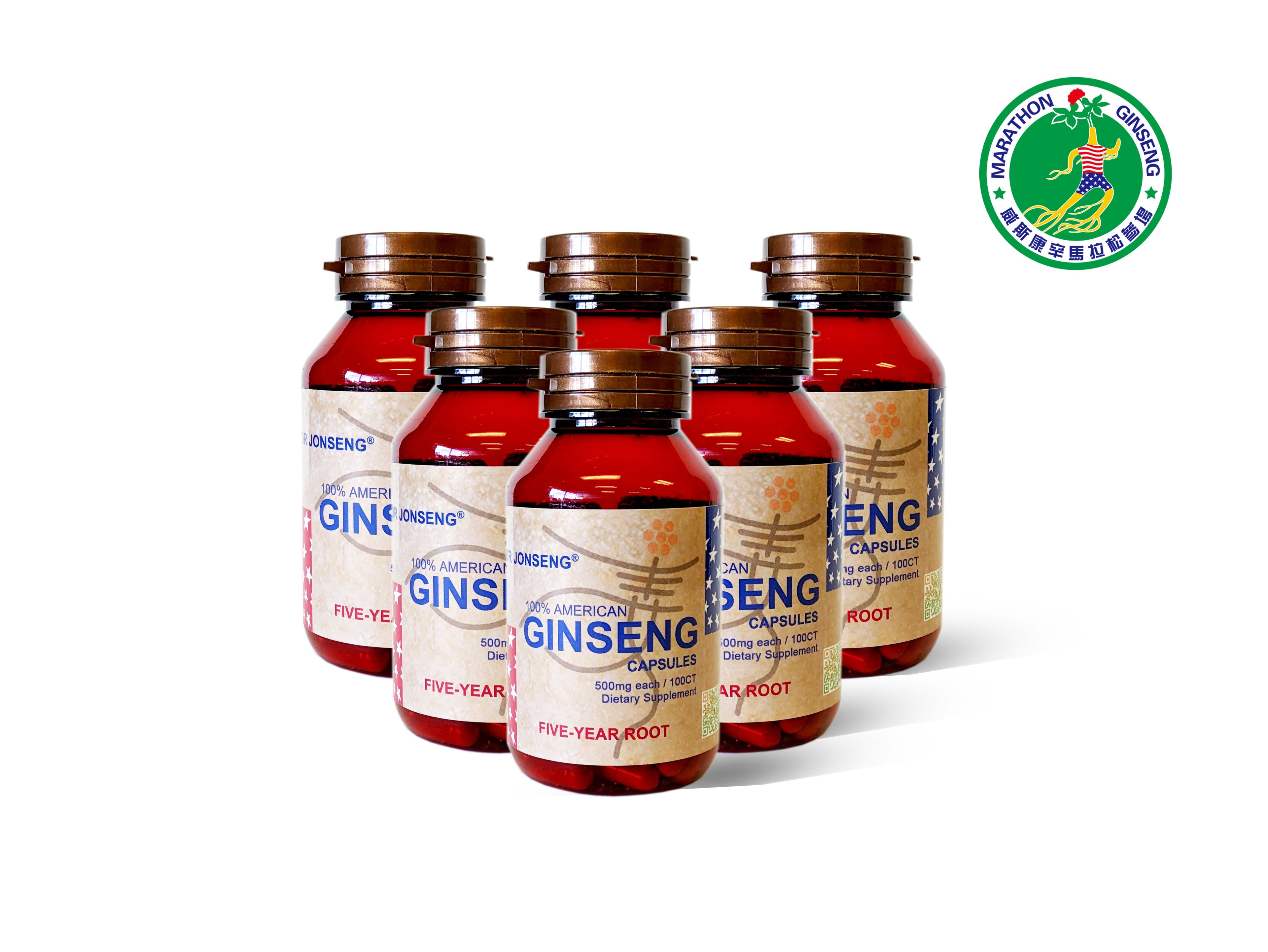 620-100 Dr Jonseng 100%  American Ginseng Capsules - 50g (100 Count)