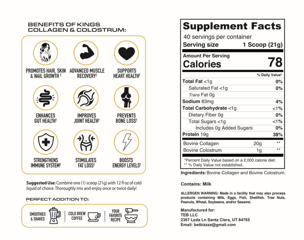 Collagen and Colostrum: Anti Aging and Recovery Blend